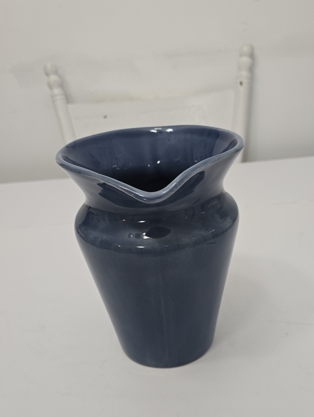 Vintage Pottery Barn Slate Blue Glazed Pitcher Made In Mexico - Picture 4 of 11